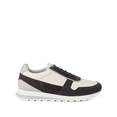 Brunello Cucinelli Suede Panelled Trainers In Black