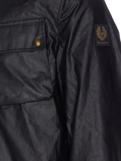 Belstaff Ground Jacket With Chest Pocket And Velvet Collar In Black