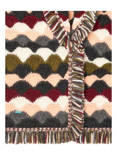 Alanui Wave-pattern Fringed Cardigan In Multi