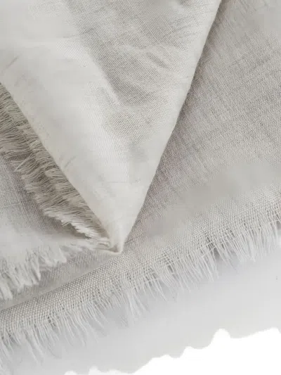 Sofie D'hoore Fringed-edges Wool Scarf In Gray
