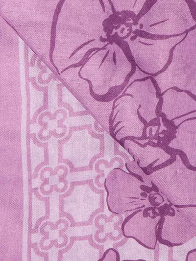 V73 Floral-print Scarf In Pink