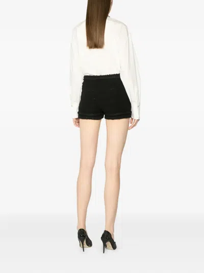 Genny Sequin-embellished Tweed Shorts In Black