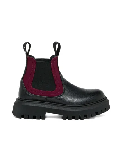 Marni Stivali Chelsea In Pelle Con Nastro Logato In Black