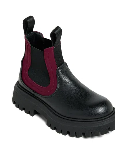Marni Stivali Chelsea In Pelle Con Nastro Logato In Black