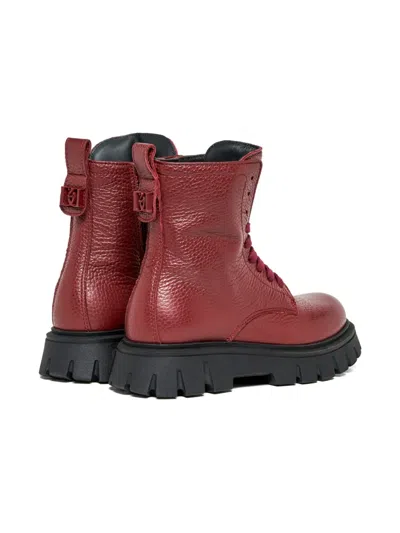 Dsquared2 Stivali Anfibi In Pelle Con Stud D2 In Brown