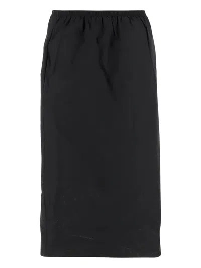 Carven Elasticated-waist Midi Skirt In Black