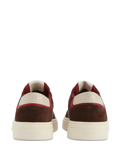 Giuseppe Zanotti Gz94 Suede Panelled Sneakers In Red