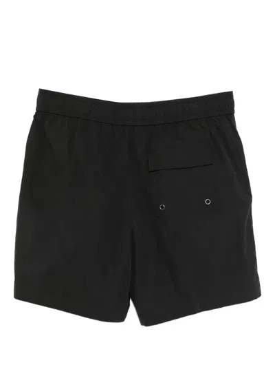 James Perse Palm-embroidered Deck Shorts In Black