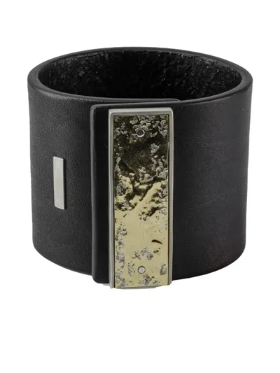 Parts Of Four Leather Bracelet In Black