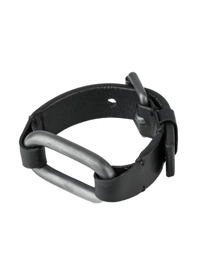 Parts Of Four Leather Bracelet In Black
