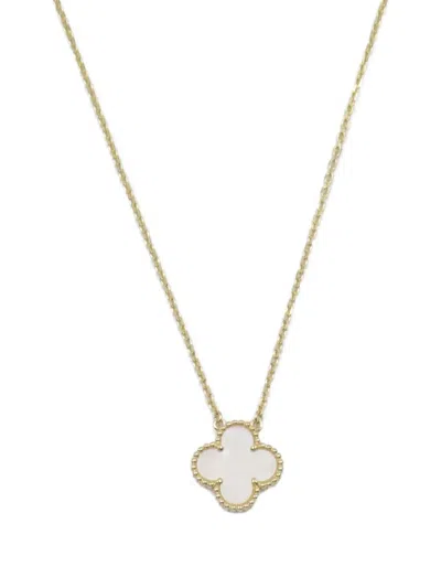 Pre-owned Van Cleef & Arpels 2010s 18k Yellow Gold Alhambra Mother Of Pearl Necklace