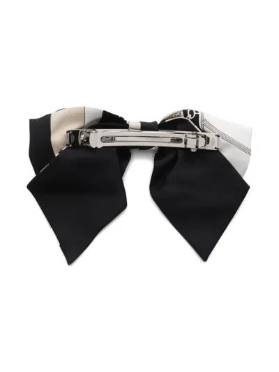 Pre-owned Hermes 2010s Grenelle Exlibris Silk Ribbon Hair Clip