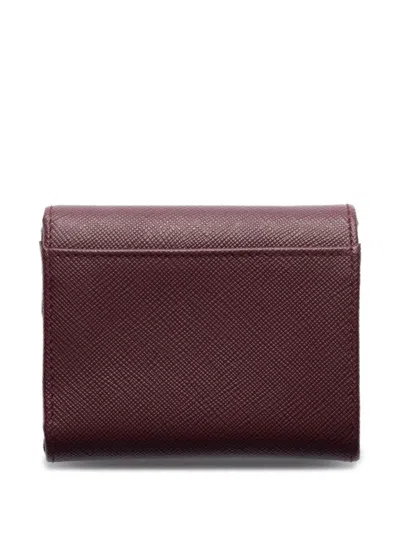 Prada Small Saffiano Leather Wallet In Brown