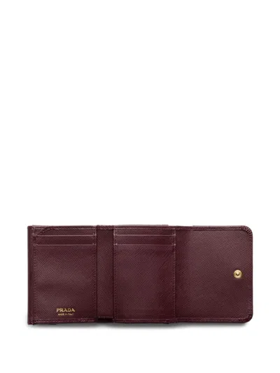 Prada Small Saffiano Leather Wallet In Brown