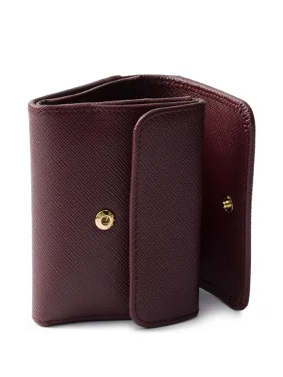 Prada Small Saffiano Leather Wallet In Brown