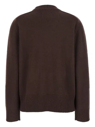 Loulou De Saison Baltra Ribbed-neck Sweater In Brown