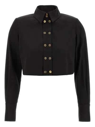 Elisabetta Franchi Short Shirt With Long Sleeves And Collar