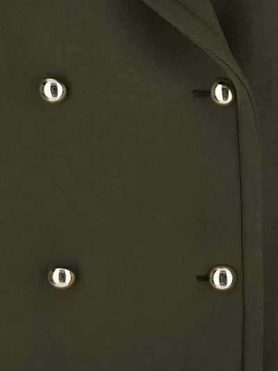 Semicouture Double-breasted Button Peacoat In Green