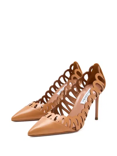 Aquazzura 85mm Peep Scalloped-cut Pumps