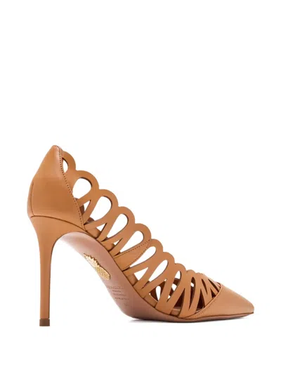 Aquazzura 85mm Peep Scalloped-cut Pumps