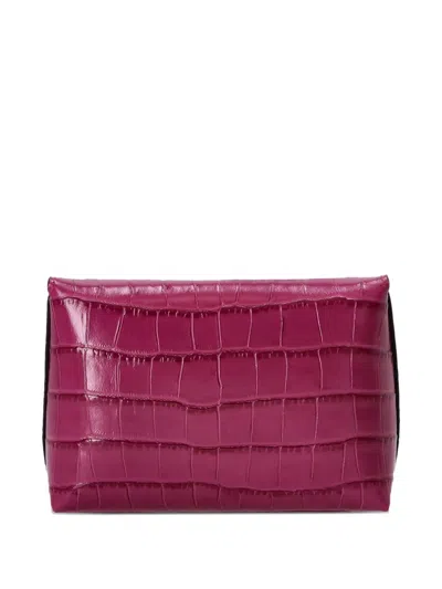 Mulberry Darley Crocodile-embossed Clasp Makeup Bag