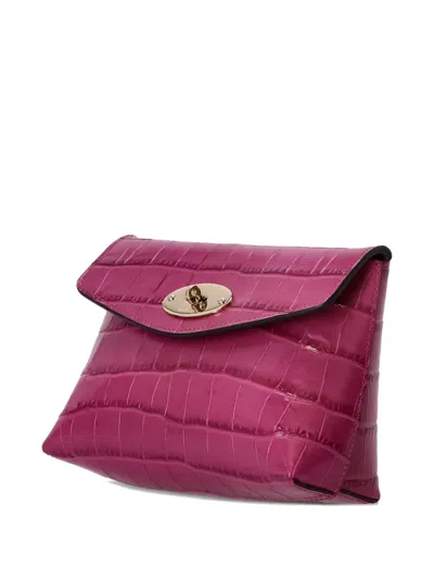 Mulberry Darley Crocodile-embossed Clasp Makeup Bag