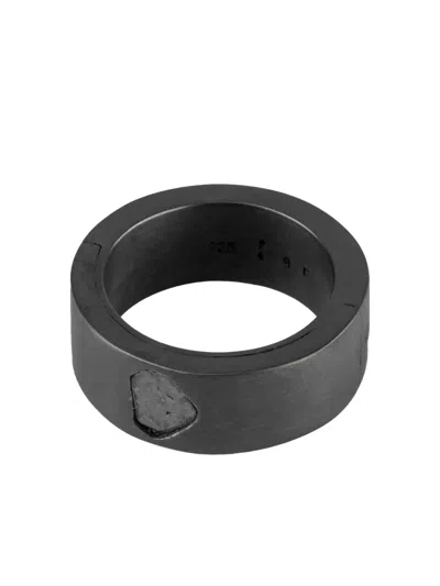 Parts Of Four Sterling Silver Sistema Diamond Ring In Black