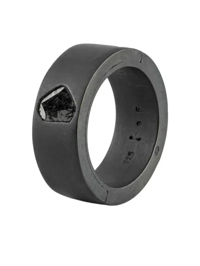 Parts Of Four Sterling Silver Sistema Diamond Ring In Black