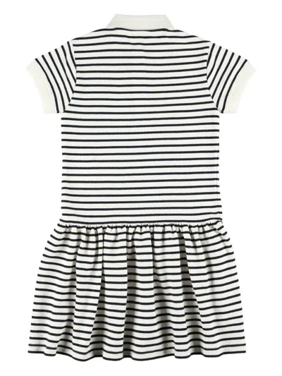 Golden Goose Striped Polo Dress In White
