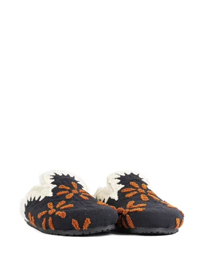 Baziszt Nours Floral-embroidered Slippers