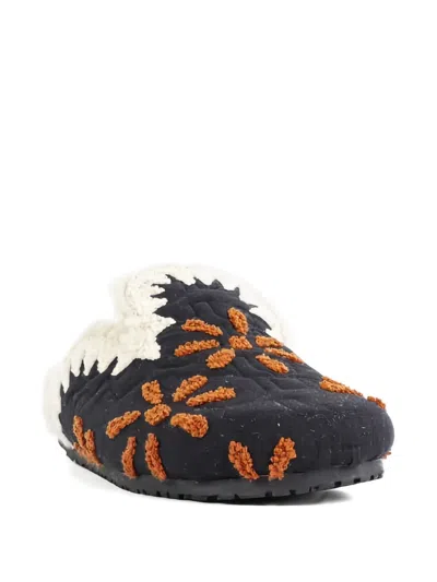 Baziszt Nours Floral-embroidered Slippers