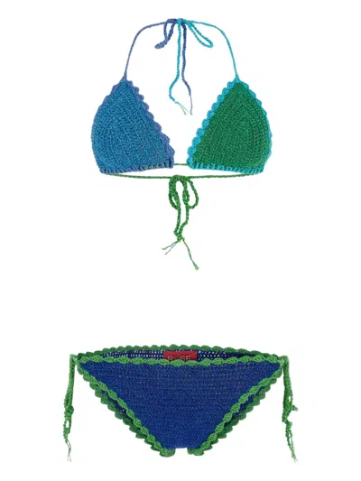 Rose Carmine Multicolor Crochet Bikini
