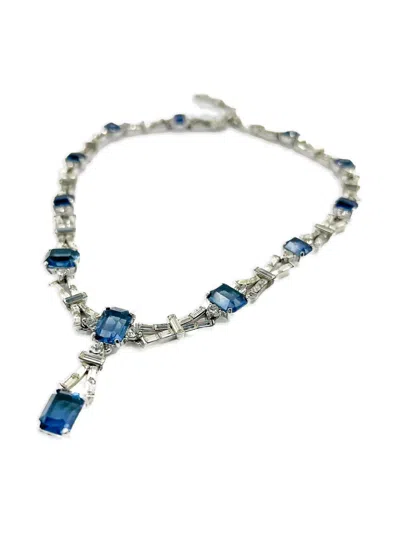 Pre-owned Jennifer Gibson Jewellery 1950s Sapphire Art Deco Necklace
