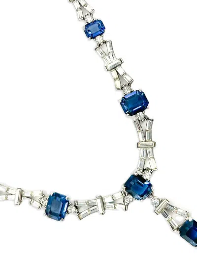 Pre-owned Jennifer Gibson Jewellery 1950s Sapphire Art Deco Necklace