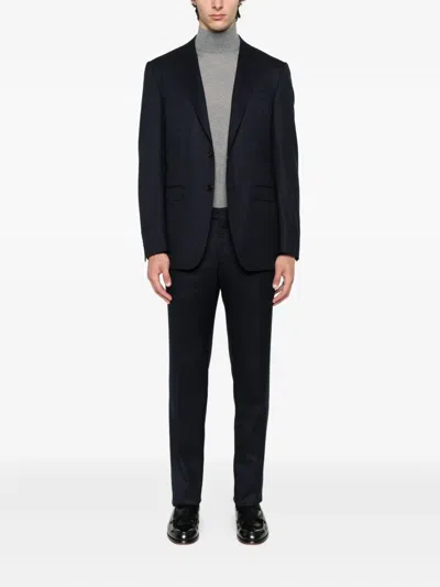 Canali Turtleneck Wool Sweater In Gray