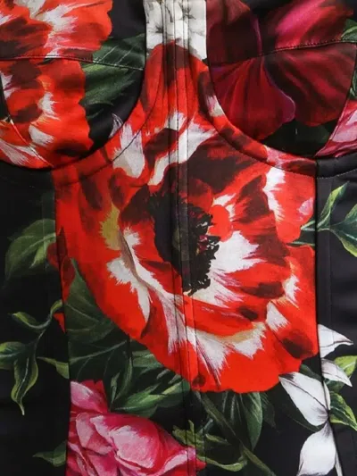 Dolce & Gabbana Anemone Floral Satin Bustier Dress