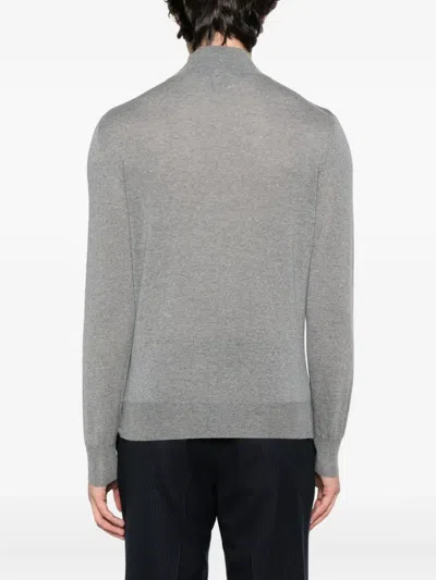 Canali Turtleneck Wool Sweater In Gray