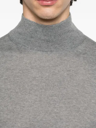 Canali Turtleneck Wool Sweater In Gray