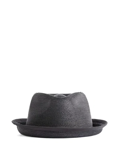 Casey Casey Straw Fedora Hat In Gray