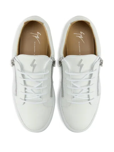 Giuseppe Zanotti Frankie Zip-detail Lace-up Trainers In White