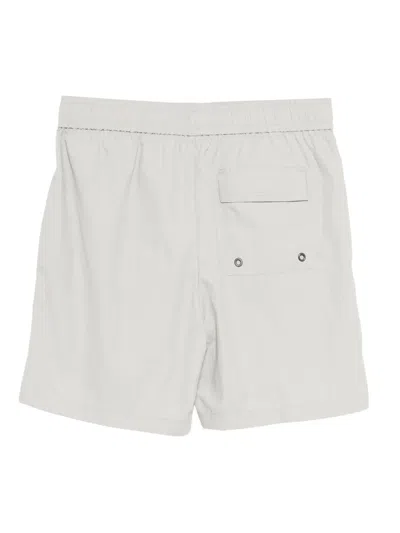 James Perse Palm-embroidered Deck Shorts In White
