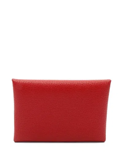 Pre-owned Hermes 2024 Calviduo Rouge De Coeur Rose Darling Coin Purse