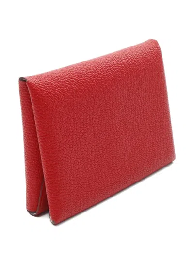 Pre-owned Hermes 2024 Calviduo Rouge De Coeur Rose Darling Coin Purse