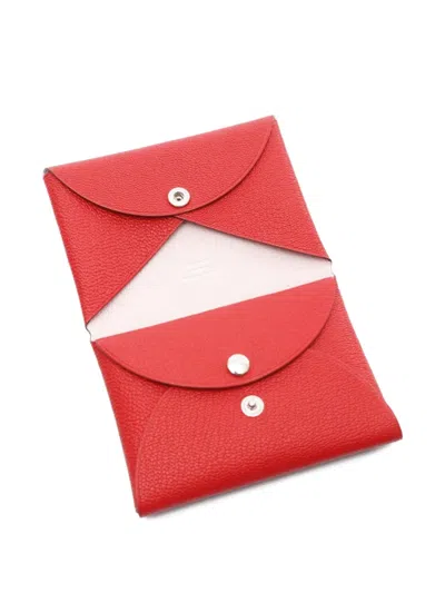 Pre-owned Hermes 2024 Calviduo Rouge De Coeur Rose Darling Coin Purse