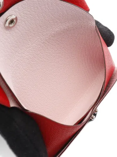 Pre-owned Hermes 2024 Calviduo Rouge De Coeur Rose Darling Coin Purse