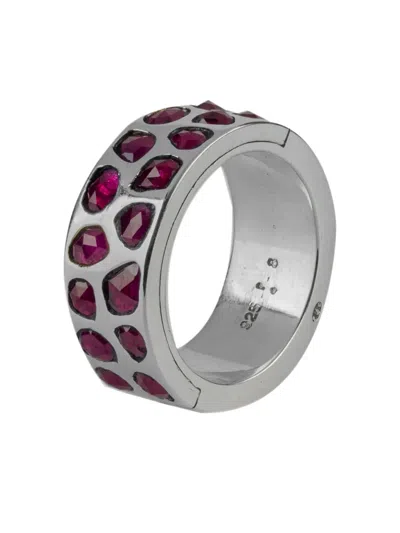 Parts Of Four Sterling Silver Sistema Ruby Ring In Metallic