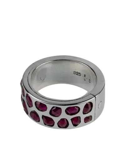 Parts Of Four Sterling Silver Sistema Ruby Ring In Metallic