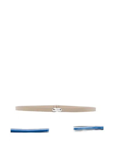 Savette Symmetry Leather Belt In Metallic