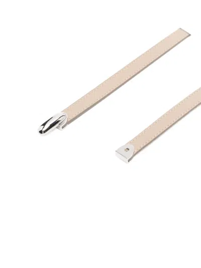 Savette Symmetry Leather Belt In Metallic