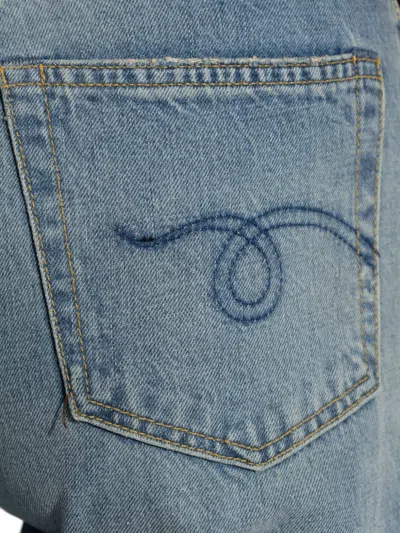 R13 Wide-leg Distressed Jeans In Blue